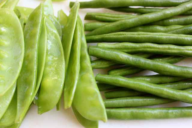 Beans and mange tout