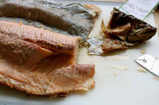 Oak smoked trout, with skin off