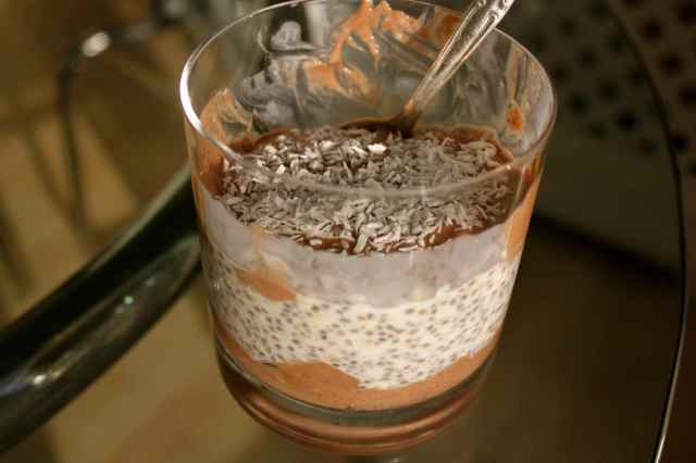 Overnight oats and choc banana eaten