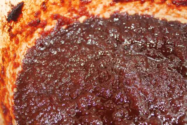 Reduced apple butter close up
