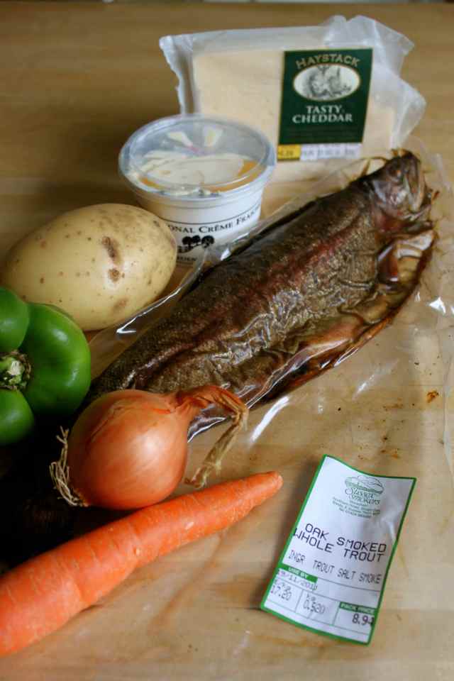 Trout and cheese soup ingredients