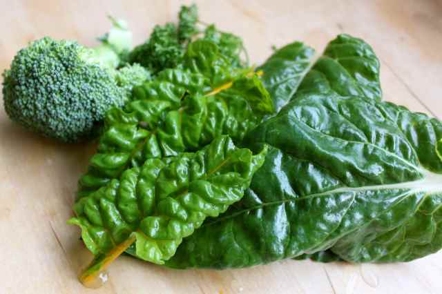 Swiss chard, broccoli and parsley