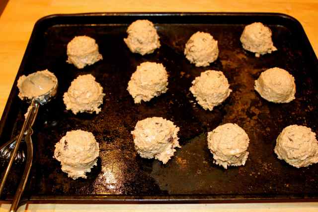 cookie dough on baking sheet