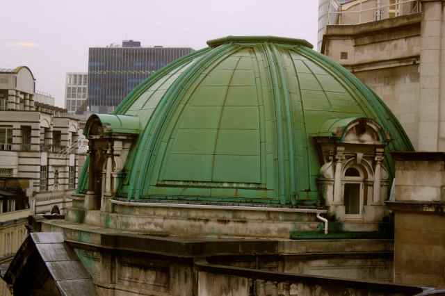 Copper dome on building opposite