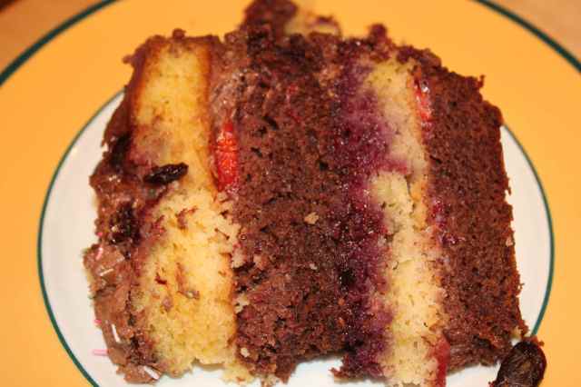 Celebration cake on plate