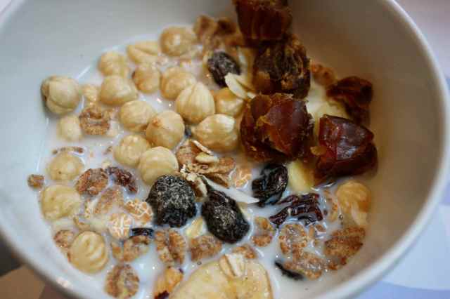 Muesli and nuts close up