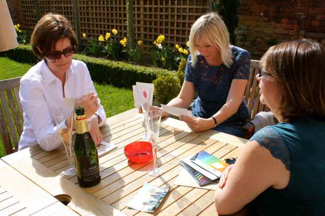 sitting in the sun with old photos