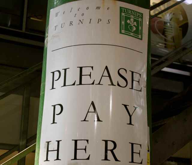 Turnips please pay