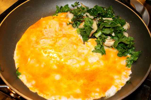 Kale and omelette