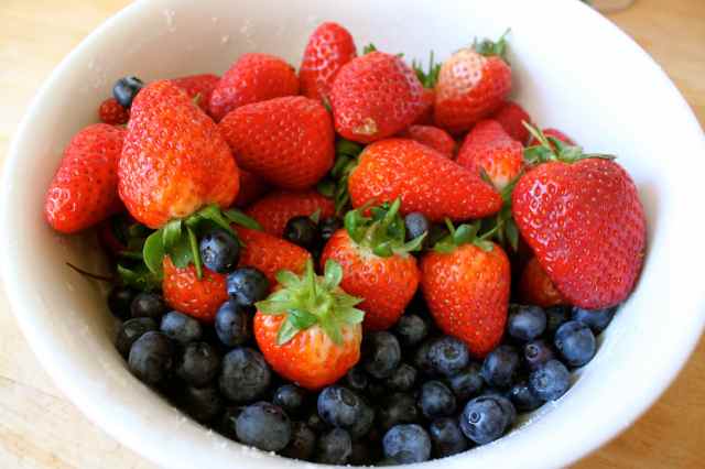 Strawberries and blueberries