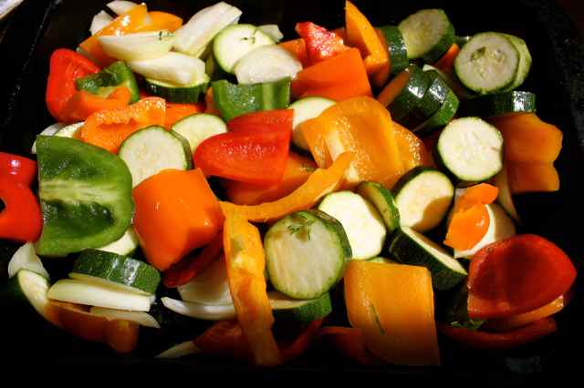 Tray of veggies