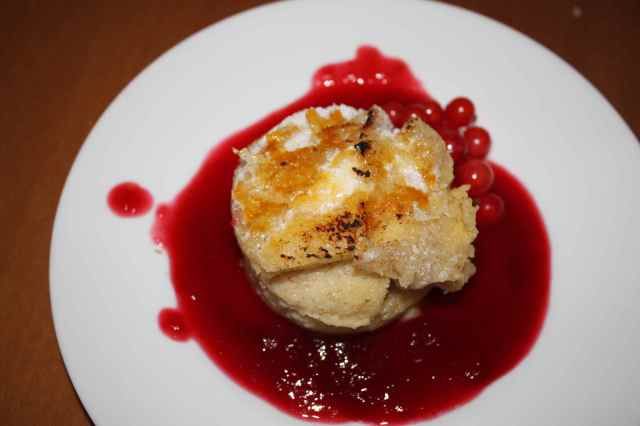 bread and butter pudding and plum