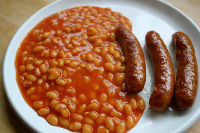 frankfurter and beans
