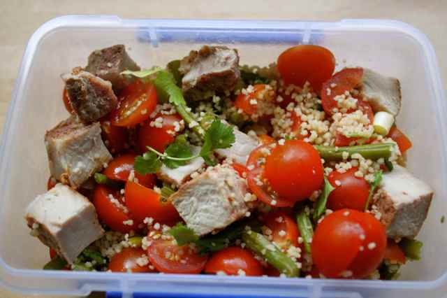 pork and couscous salad