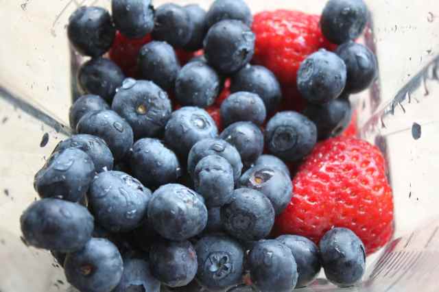 Blueberries and strawberries