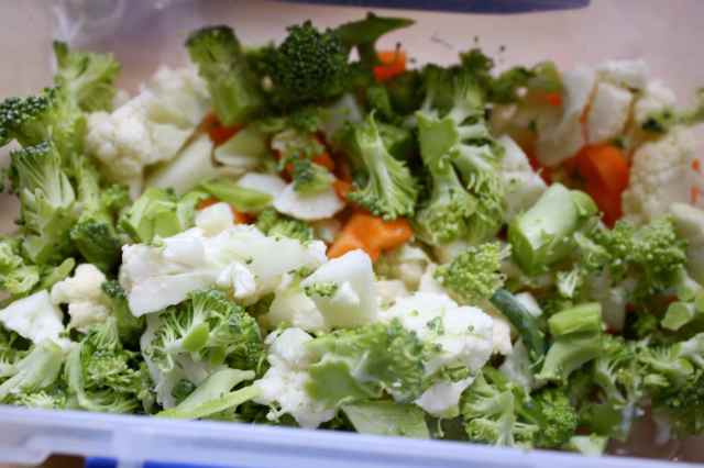 broccoli, cauli and carrots