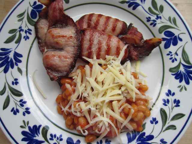 bacone, beans and cheese