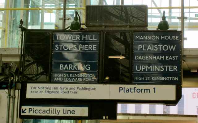 Earls Court indicator board