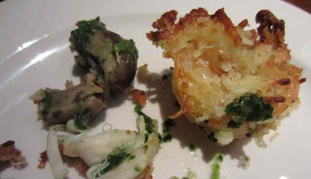 mushroom, crab and shrimp