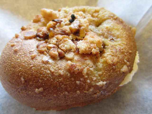 Pumpkin and walnut bagel