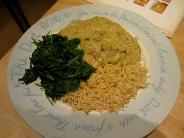 rice chicken and spinach