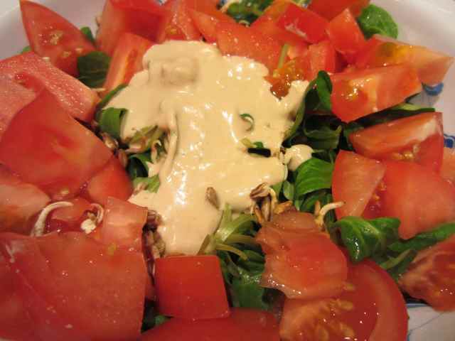 salad with blue cheese dressing