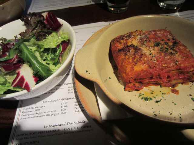 Aubergine parm and green salad