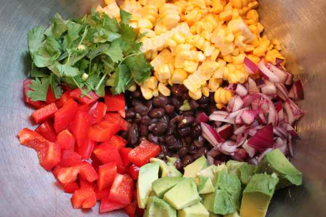 Black Bean SW salad ingredients