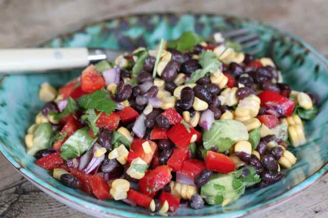 Black bean SW salad on plate