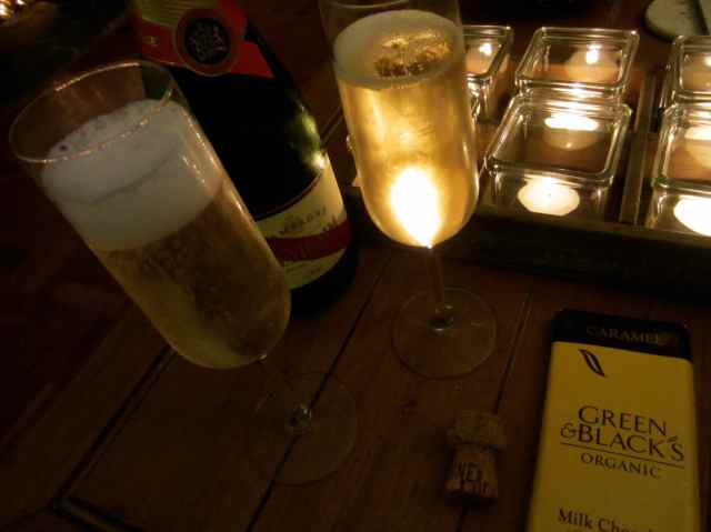 Champagne and chocolate