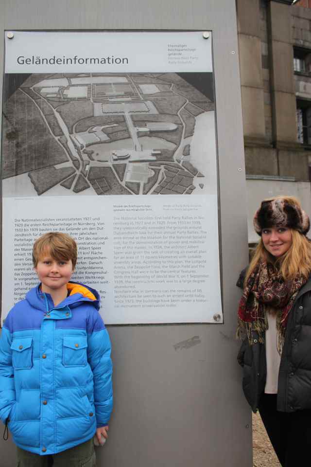 L and H next to sign about parade grounds
