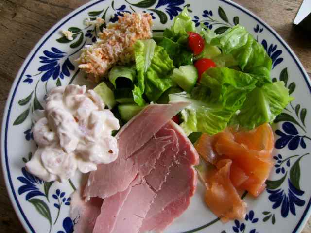 Seafood and salad