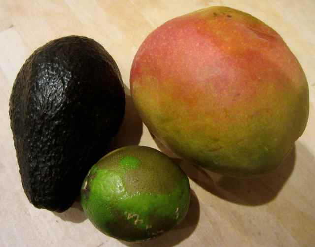mango, lime and avocado