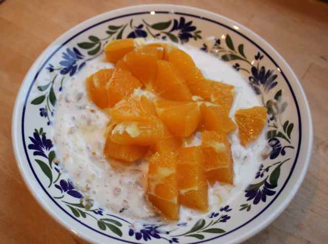 muesli and oranges