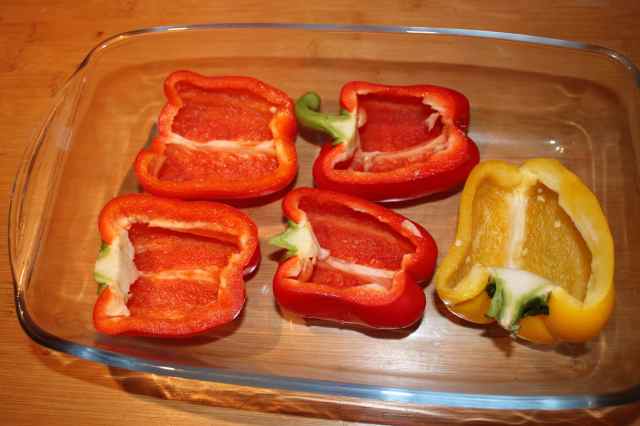 Peppers in dish