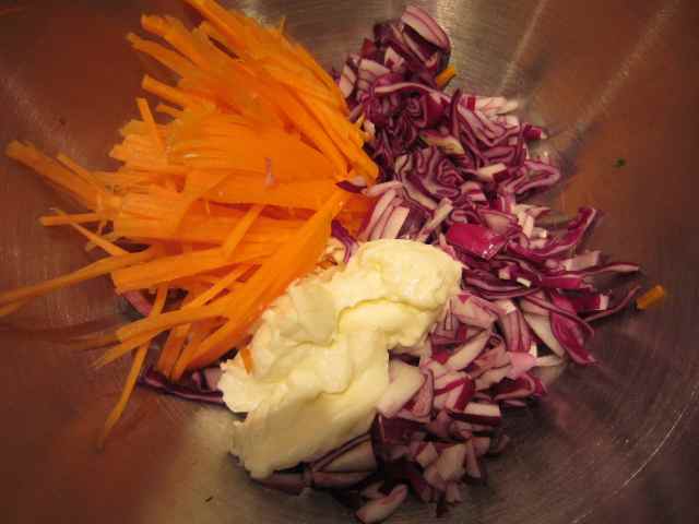 Purple and orange coleslaw