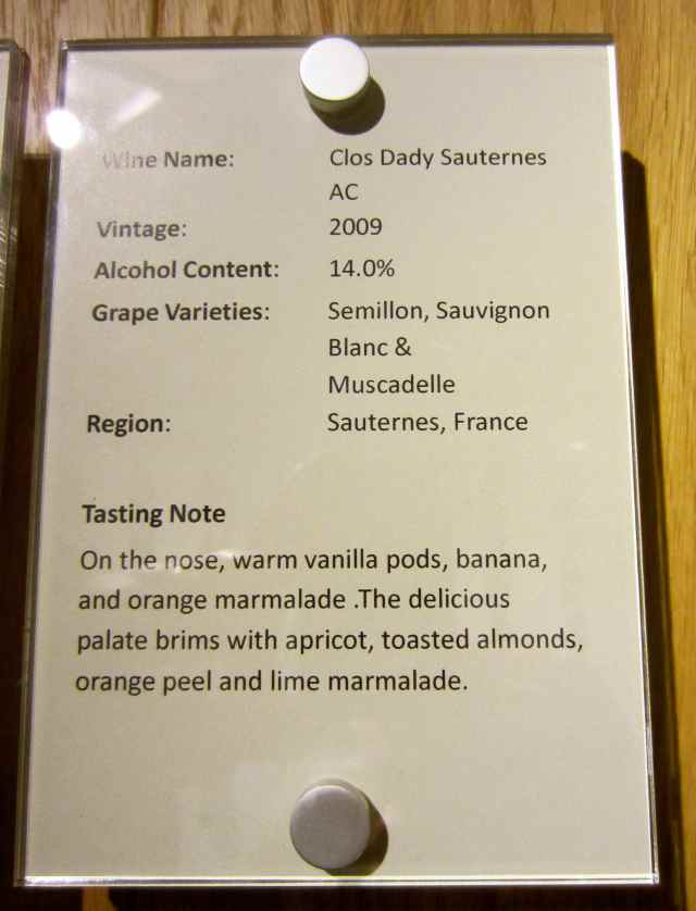 Sauternes tasting notes