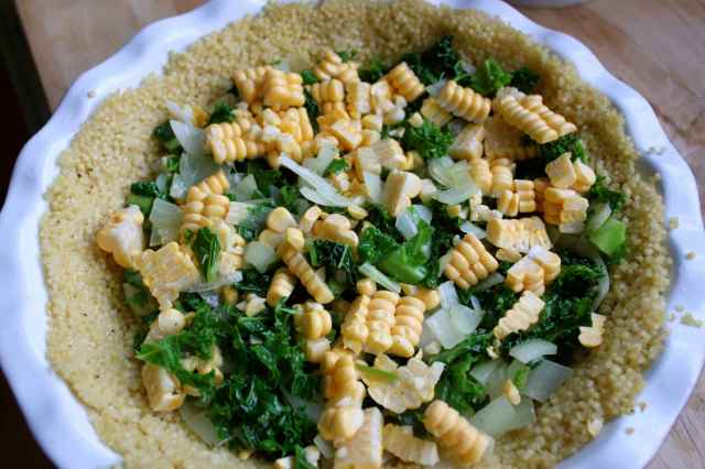 vegetables in millet crust