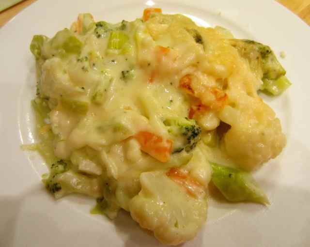 Veggies in cheese sauce