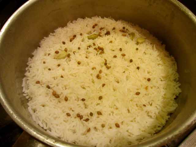 white rice and seeds