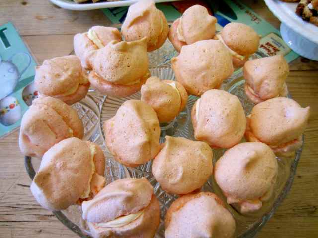 Baby pink meringues