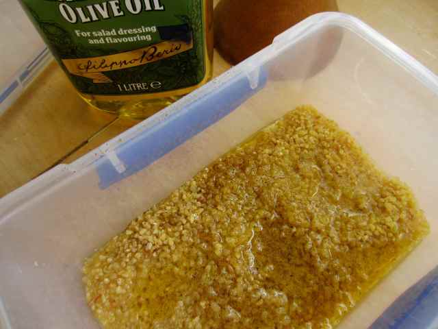 bulgar wheat, lemon juice and oil
