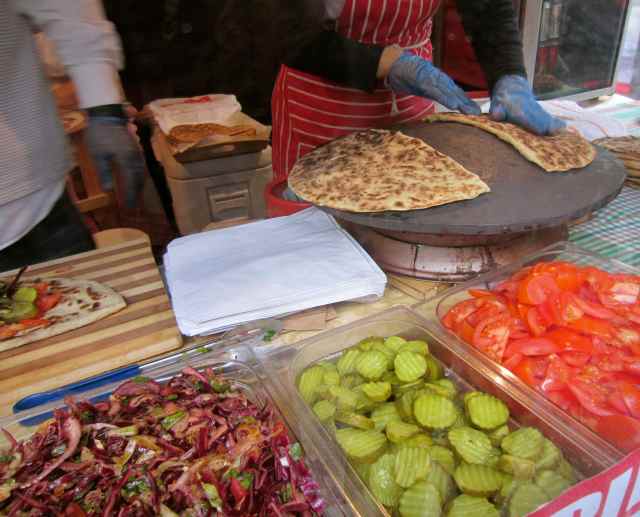 heating the Turkish wraps