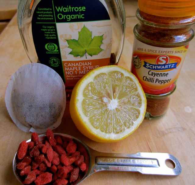 ingredients for Goji tea