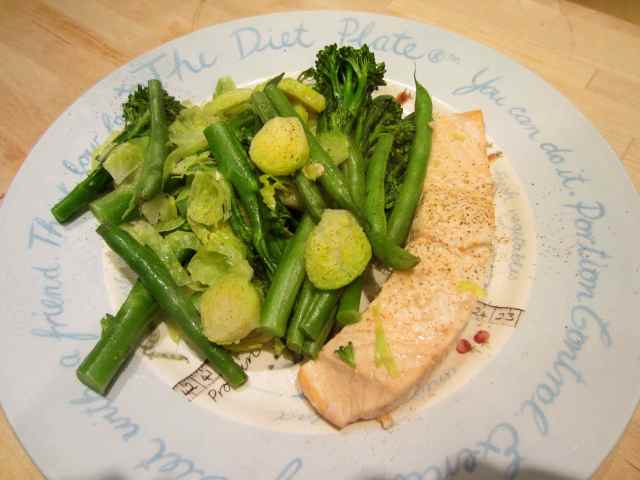 salmon and green veg