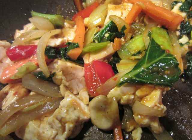 Scechuan tofu close up