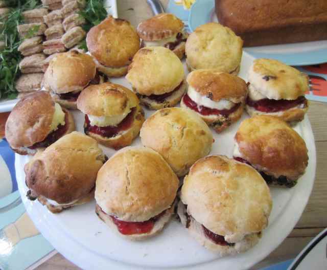 scones and cream and jam