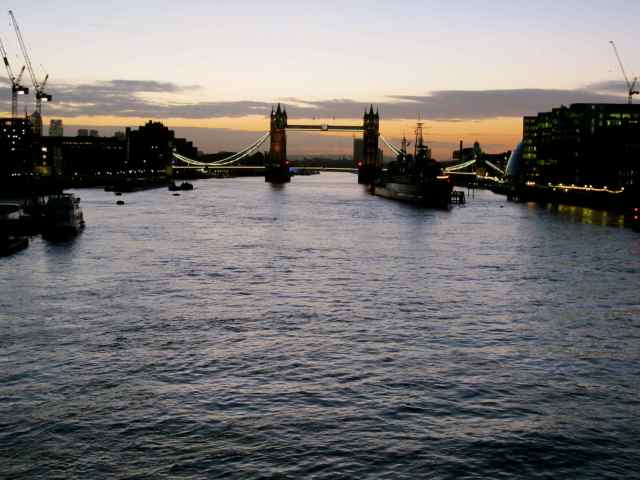 view towards Tower Bridge from London Bridge