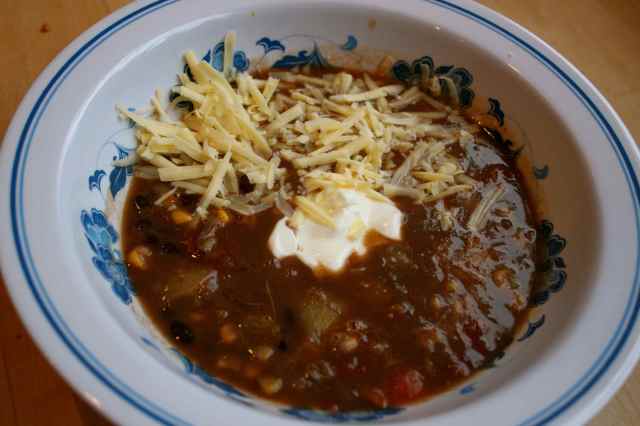 Black bean soup and yogurt