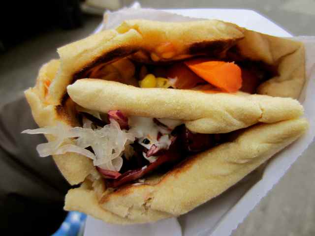 chicken and onion wrap